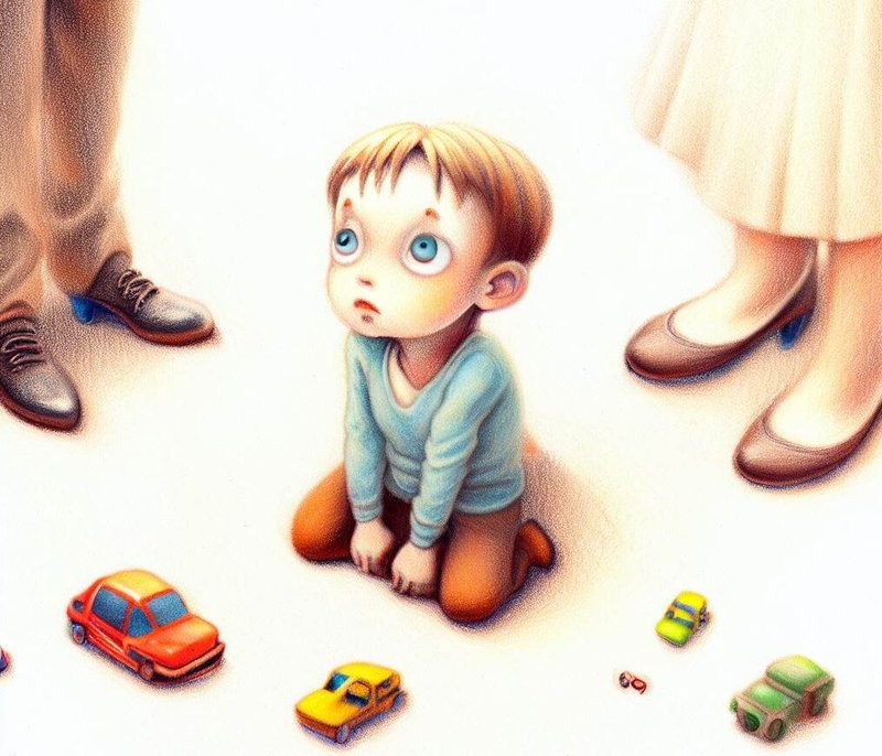 AI-drawing of a scared kiddo